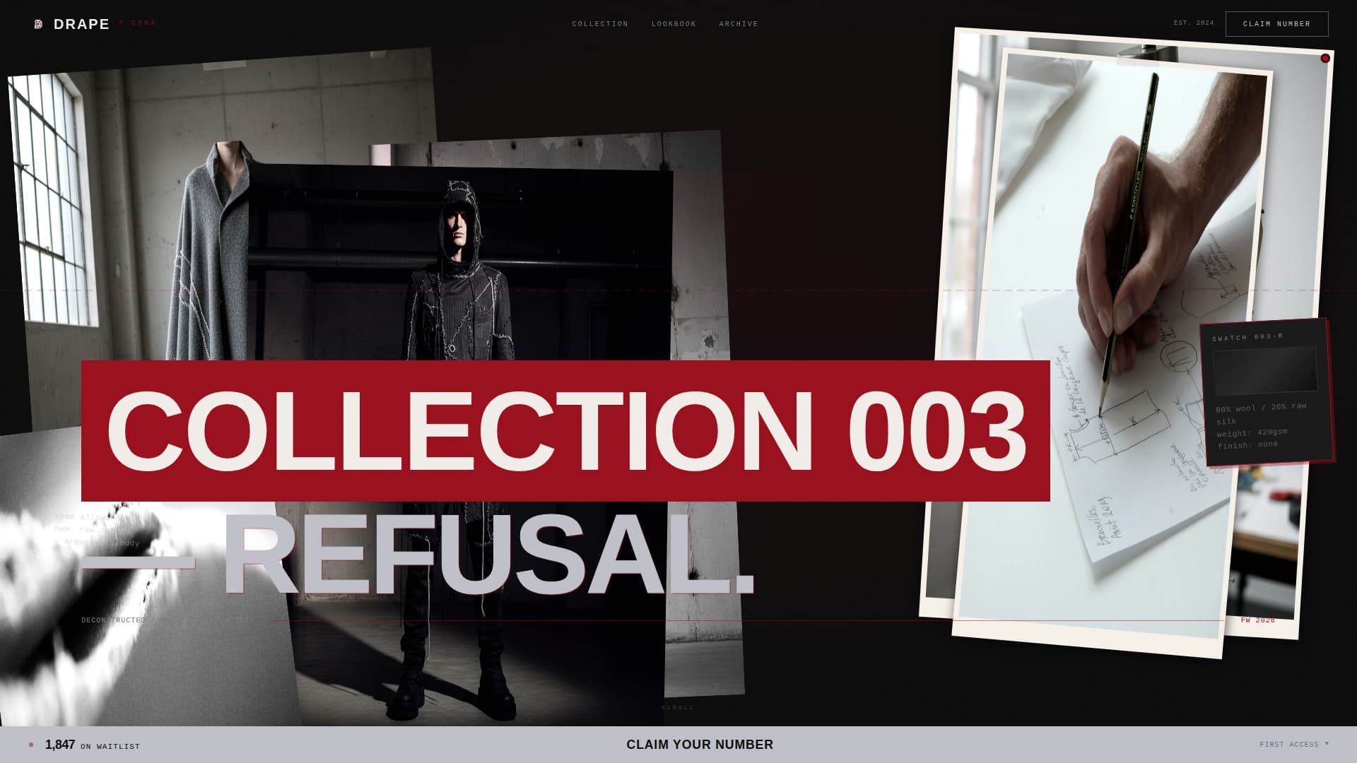 Drape - Brutalist Avantgarde Landing Page Template