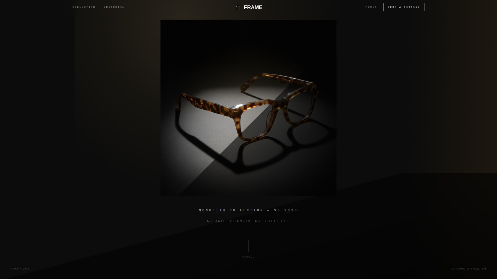 Frame - Avantgarde Eyewear Landing Page Template