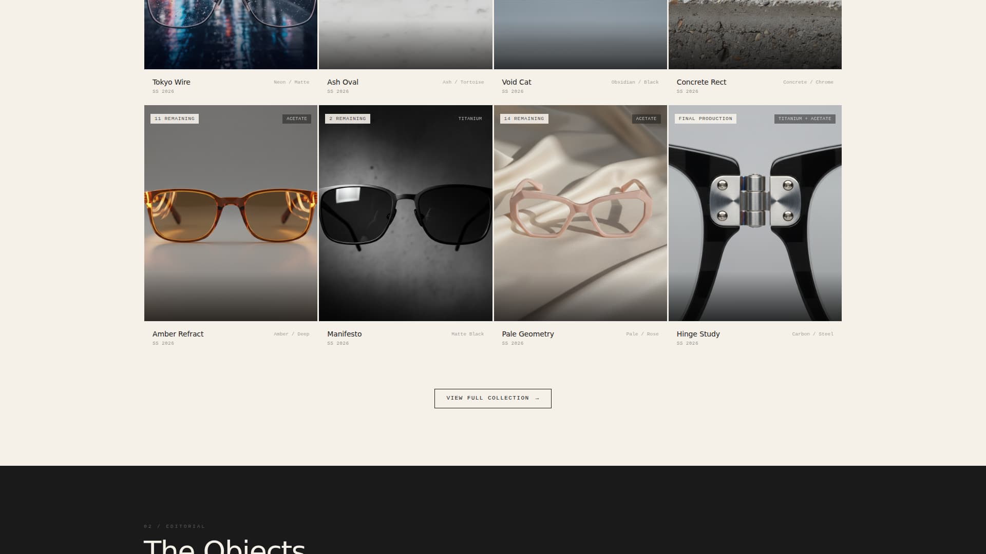 Frame - Avantgarde Eyewear Landing Page Template