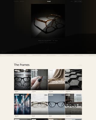 Frame - Avantgarde Eyewear Landing Page Template