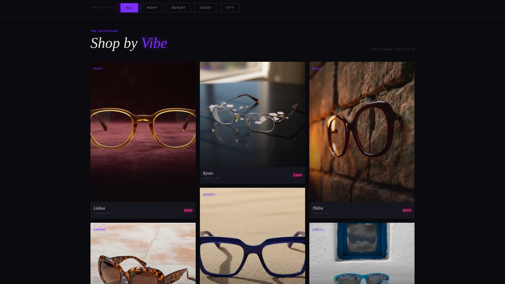 Gaze - Immersive Eyewear Landing Page Template