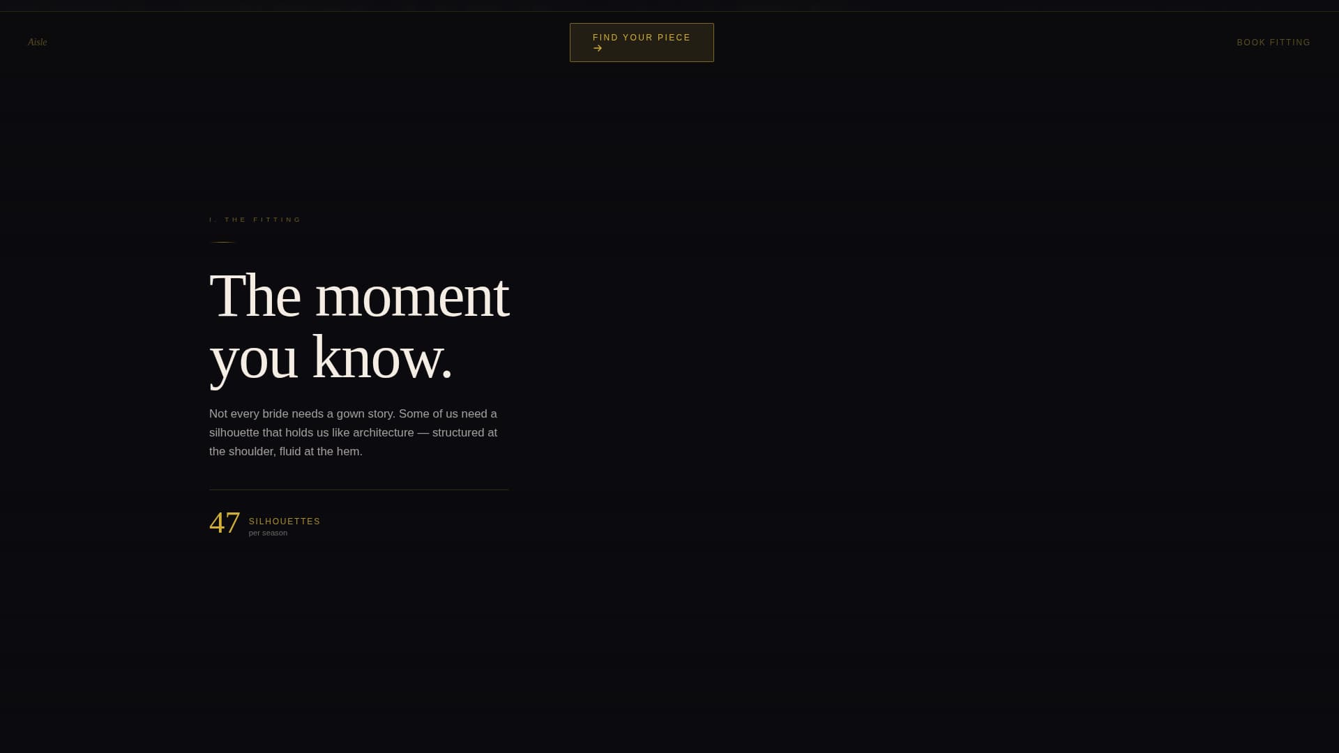 Aisle - Immersive Bridal Landing Page Template