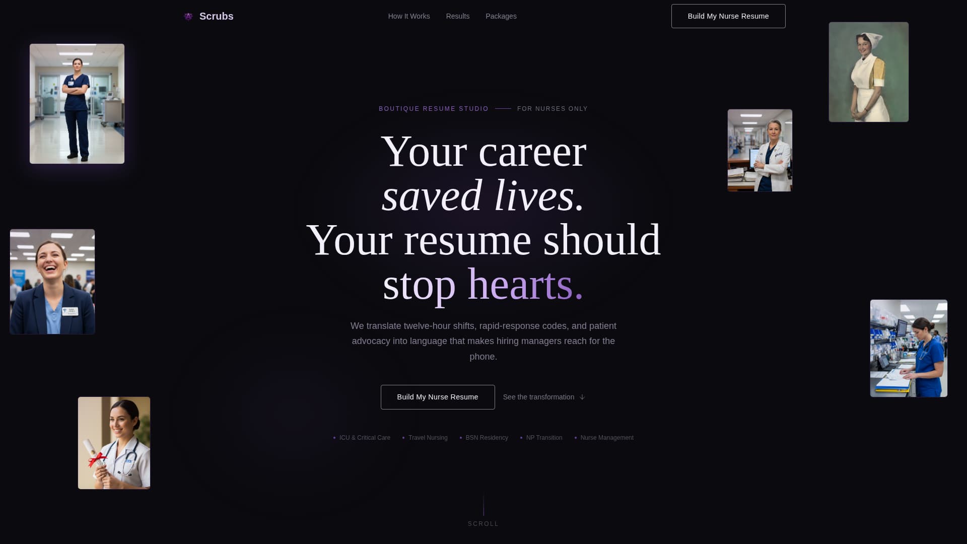Nurse Profile Pricing Website Template