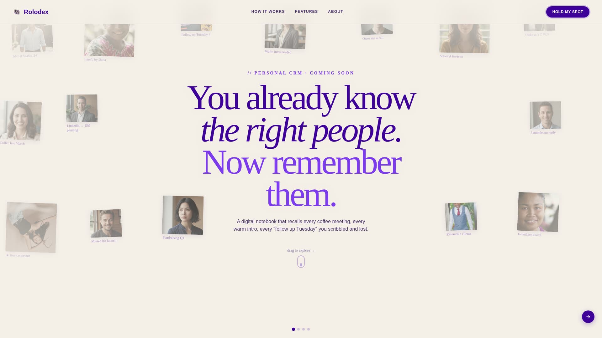 Personal CRM & Network Specialist Pre-Launch Website Template