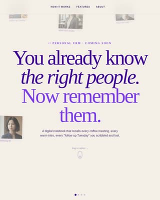 Personal CRM & Network Specialist Pre-Launch Website Template