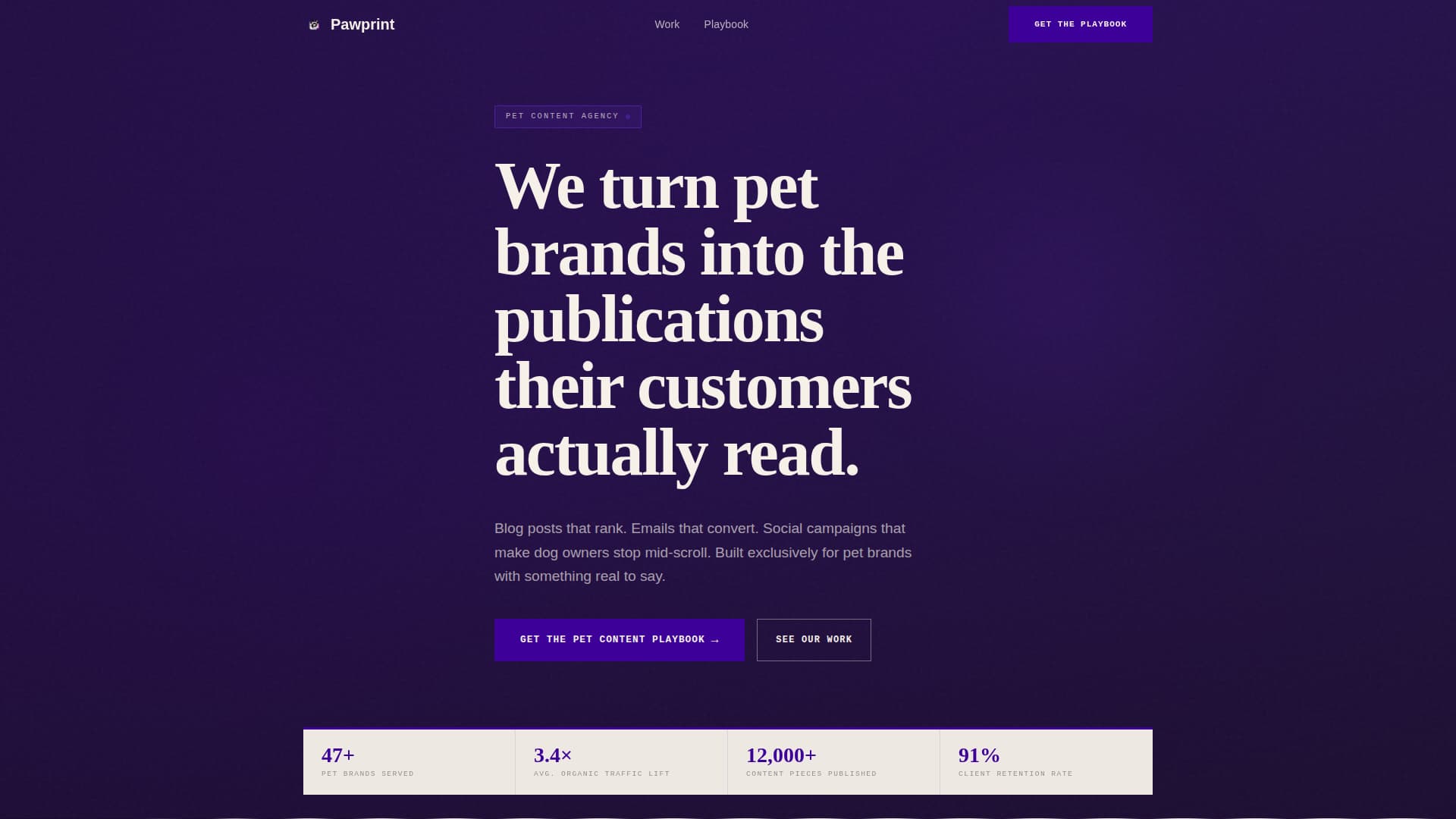 Pet Care Marketing & Agency Expert Portfolio Website Template