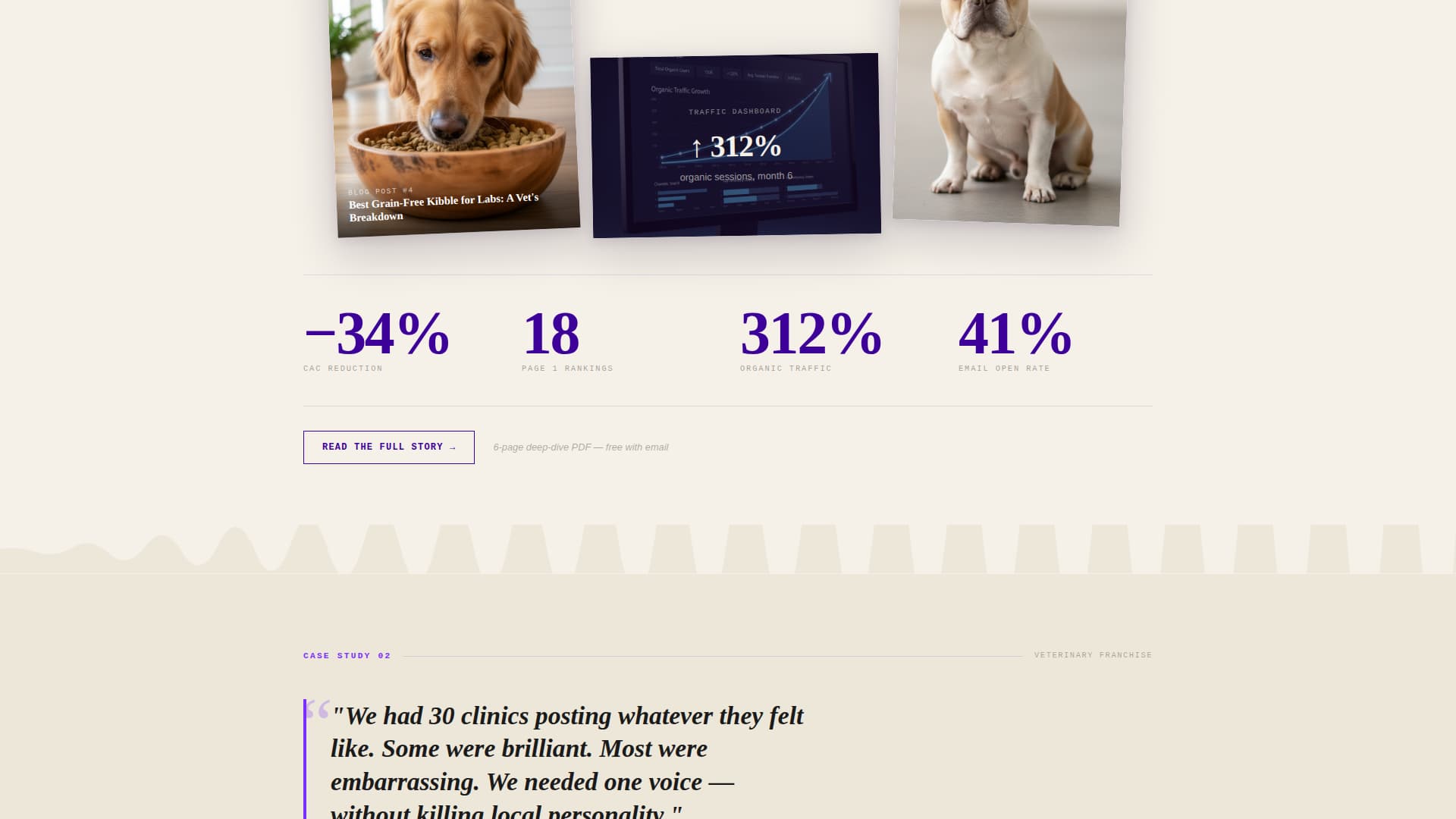 Pet Care Marketing & Agency Expert Portfolio Website Template
