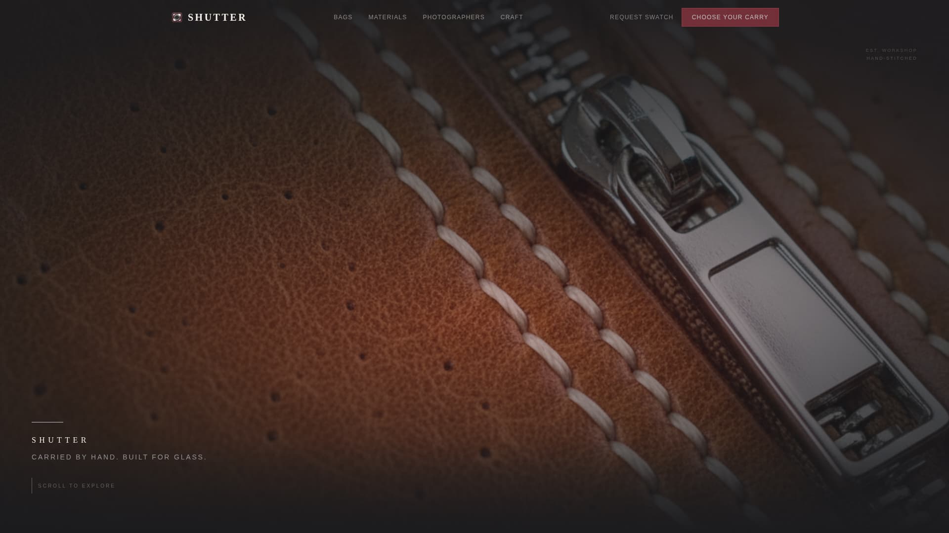 Shutter - Luxe Camerabag Landing Page Template