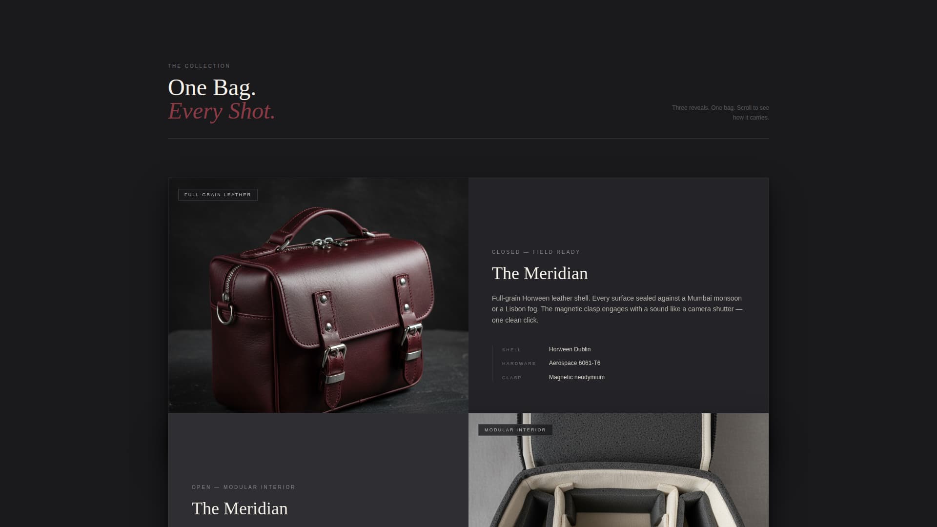 Shutter - Luxe Camerabag Landing Page Template