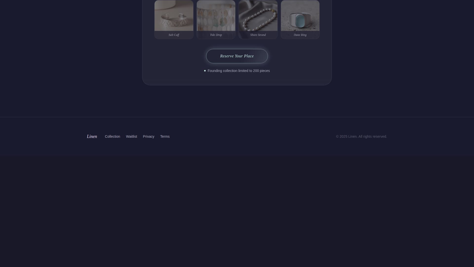Linen - Luminous Accessories Landing Page Template