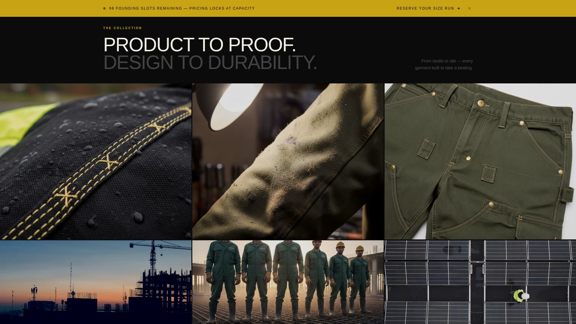 Uniform - Bold Workwear Landing Page Template