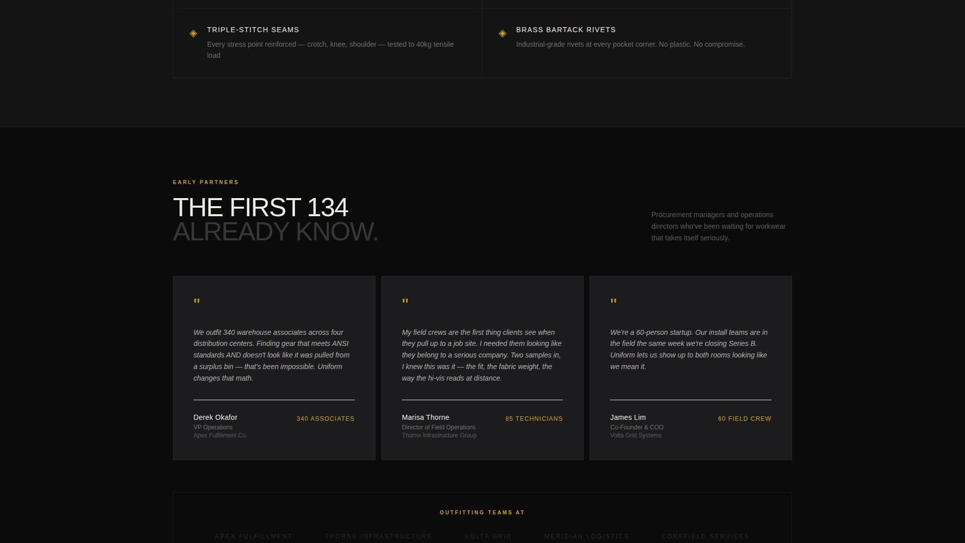 Uniform - Bold Workwear Landing Page Template