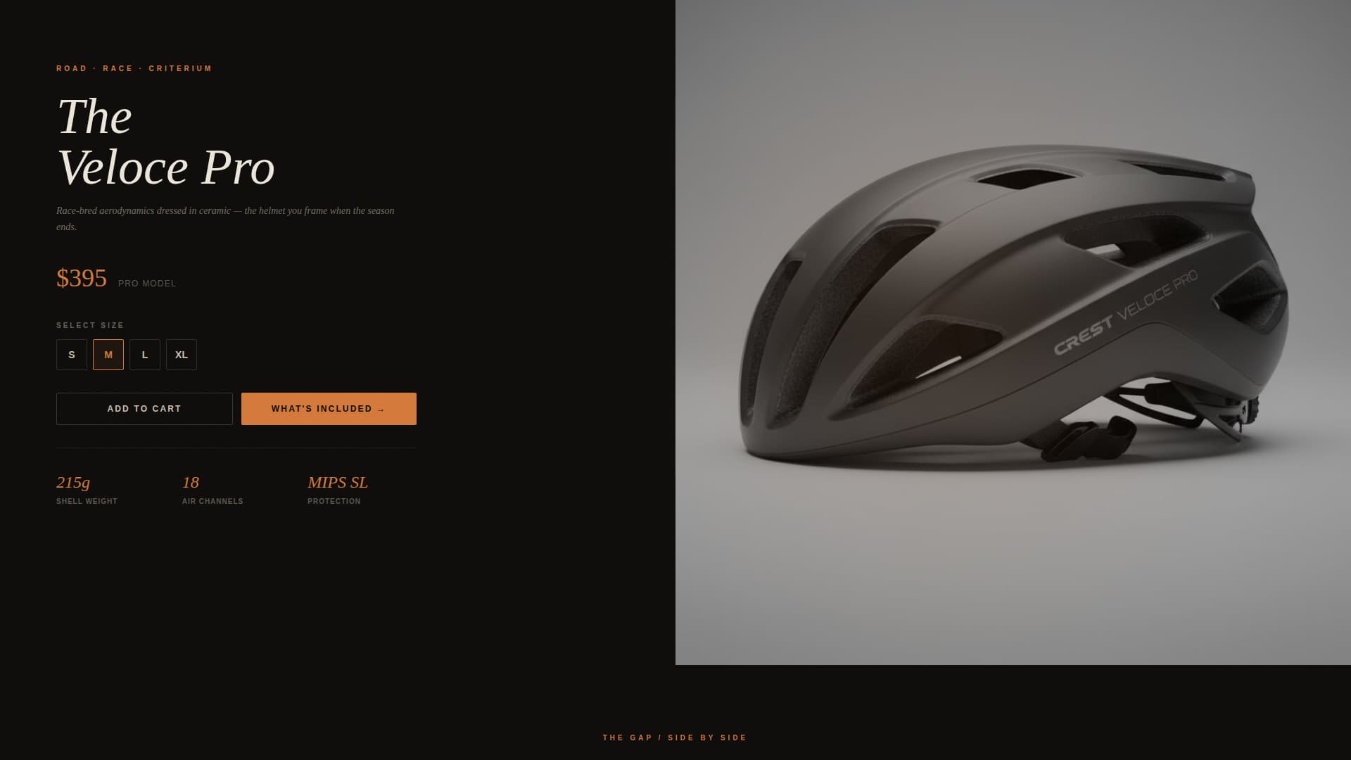 Crest - Immersive Cyclinghelmet Landing Page Template