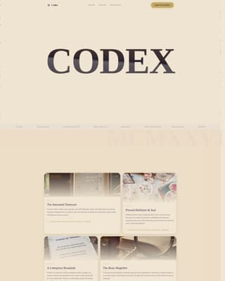 Codex - Enchanting Academia Landing Page Template