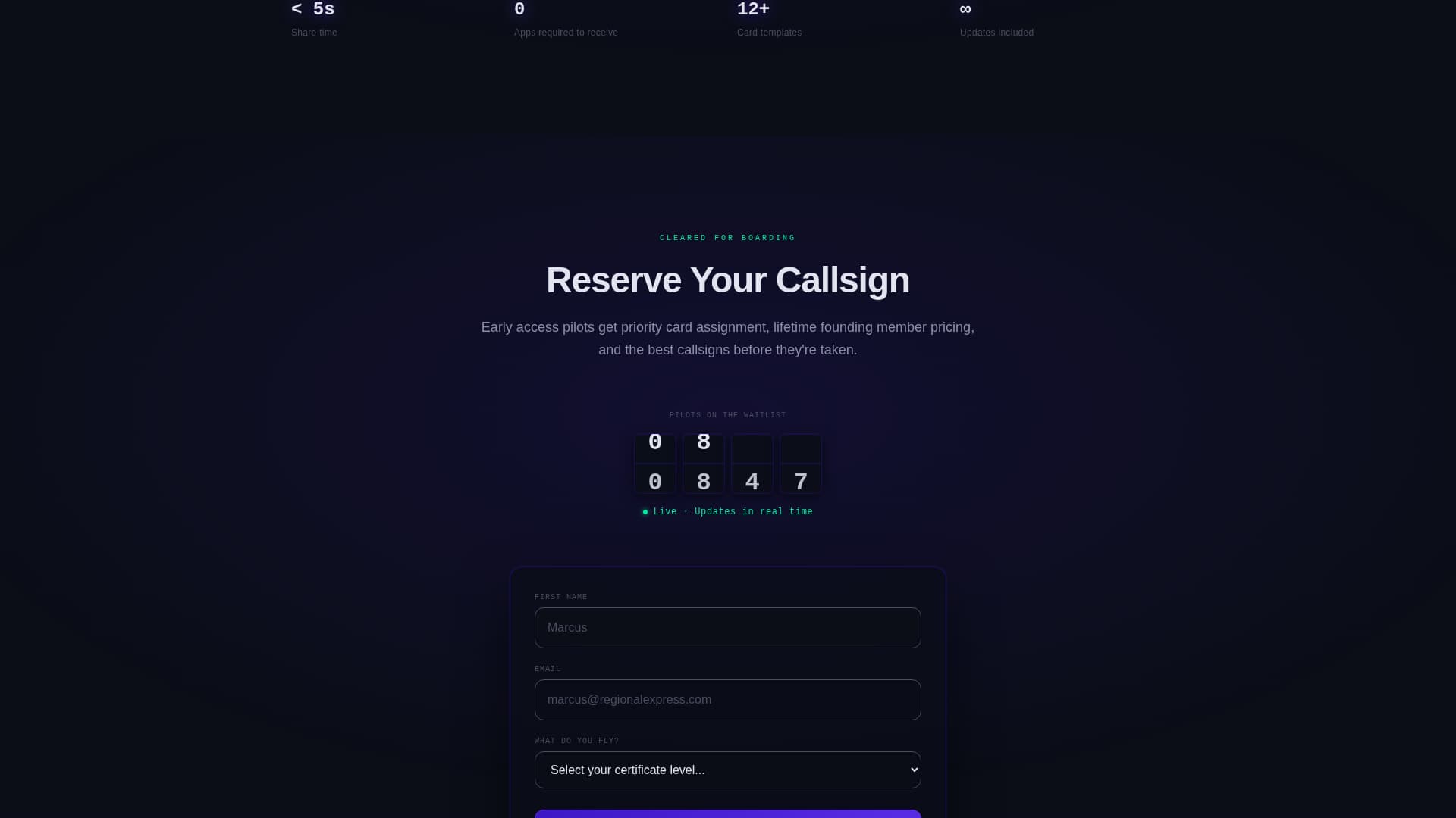Pilot Profile Complete Pre-Launch Website Template