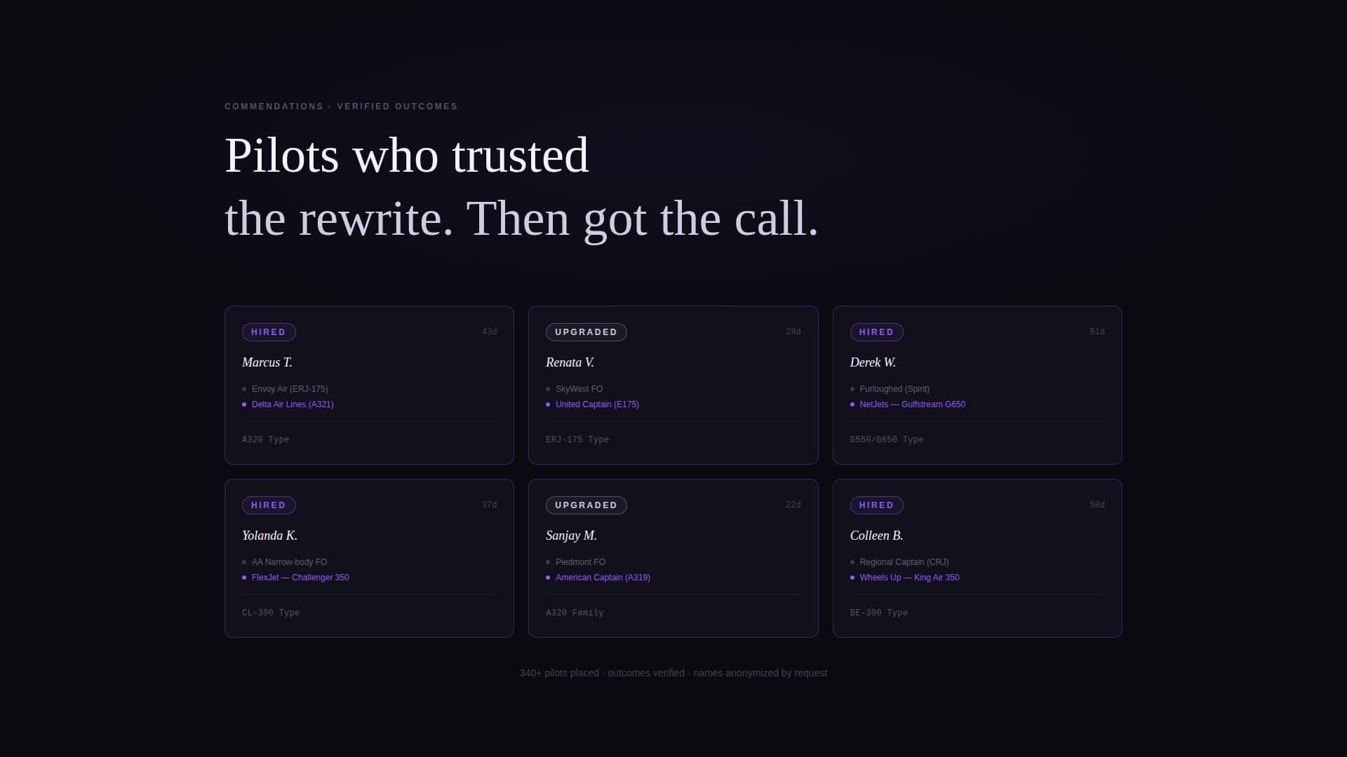 Pilot Profile Pre-Launch Website Template