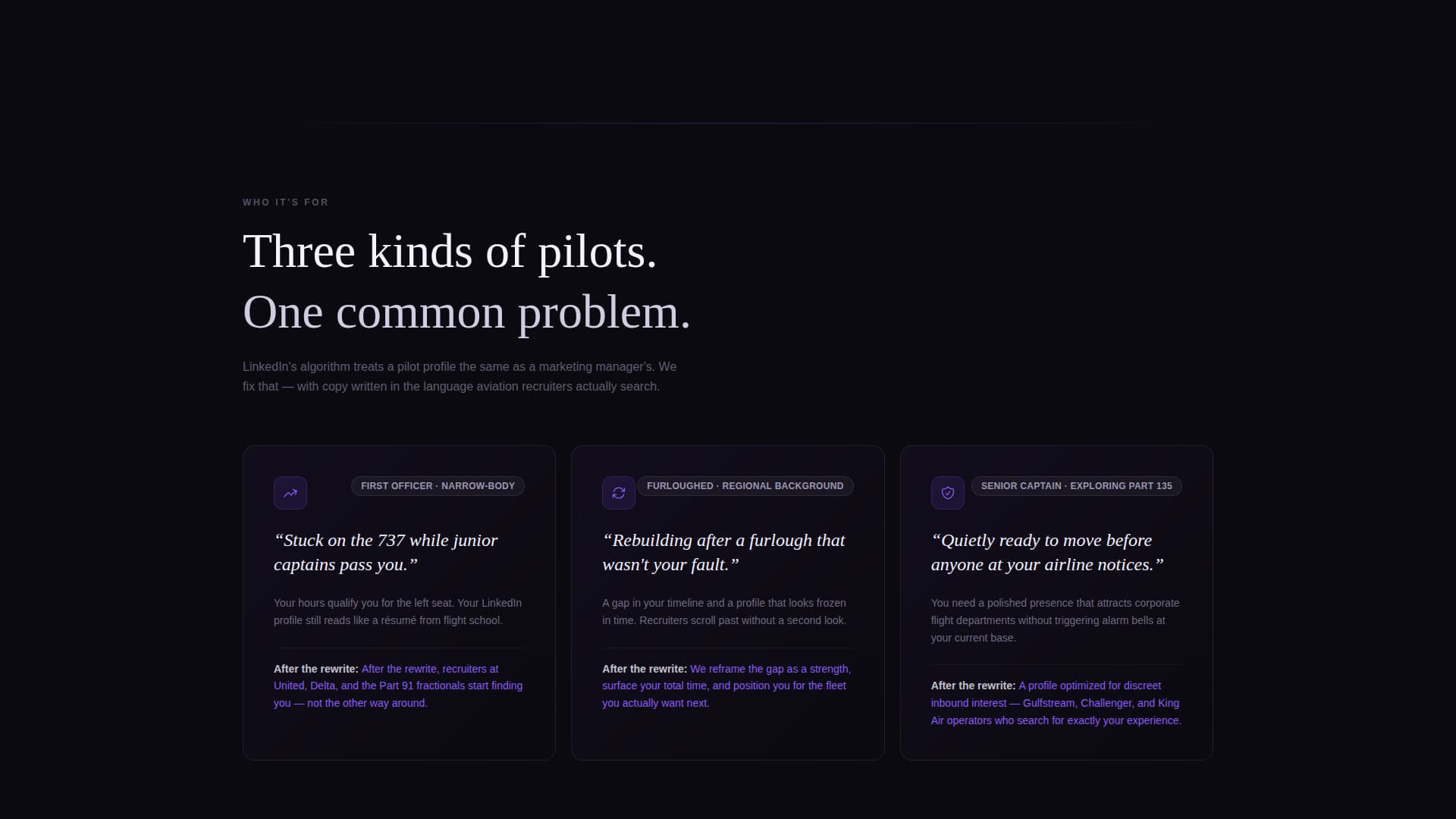 Pilot Profile Pre-Launch Website Template