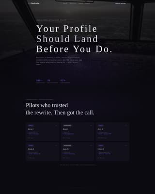 Pilot Profile Pre-Launch Website Template