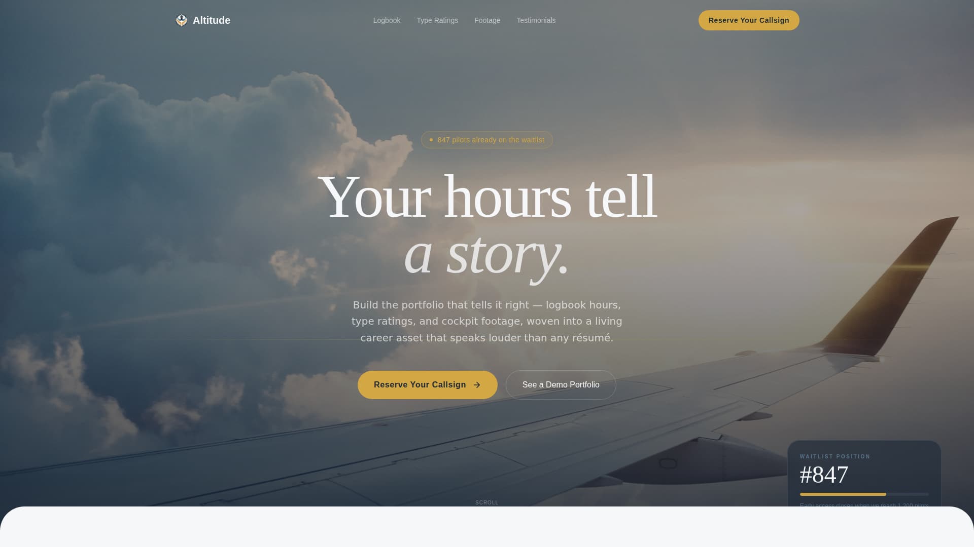 Altitude - Compelling Pilot Landing Page Template