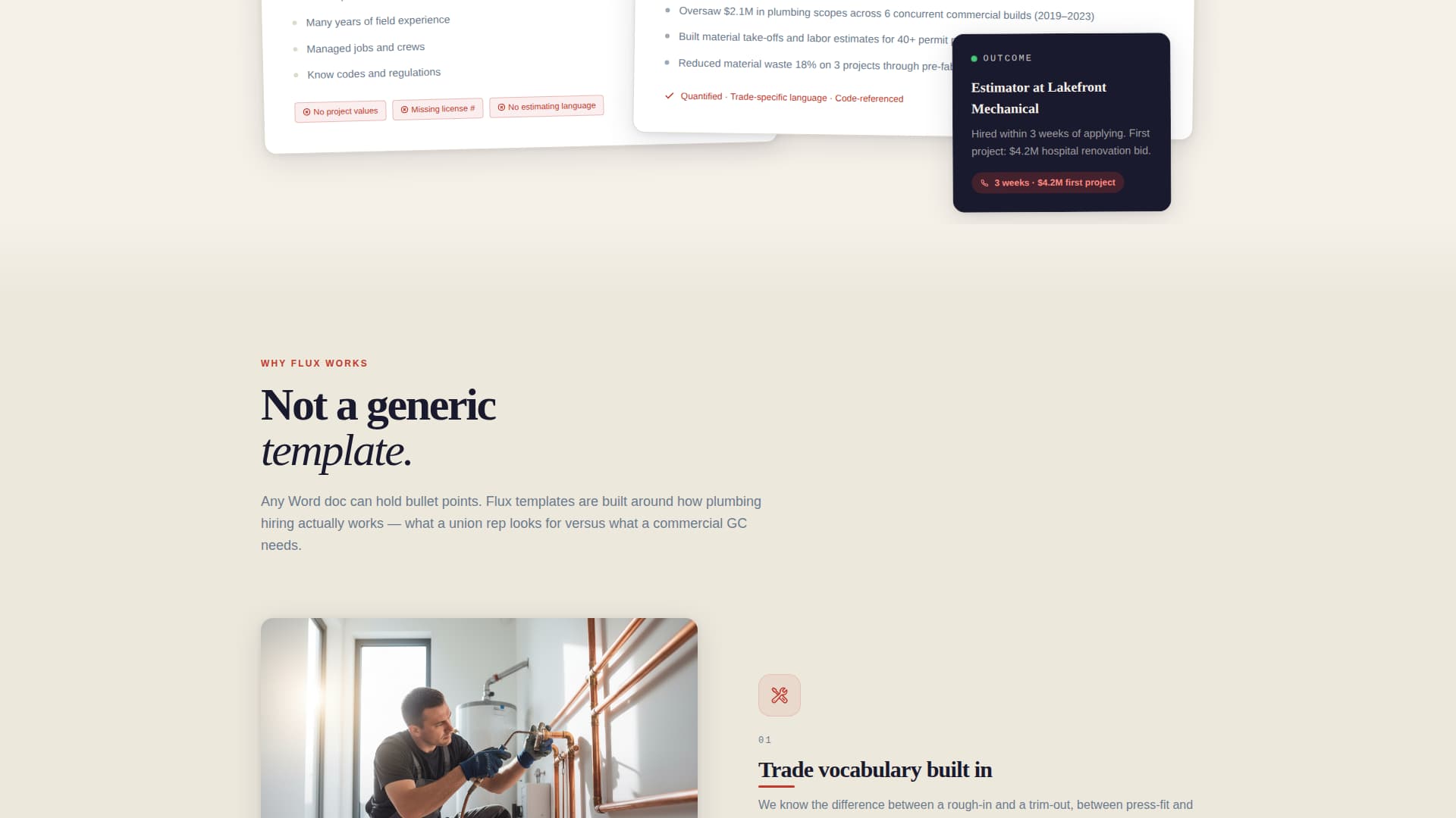 Plumber Profile Careers Website Template