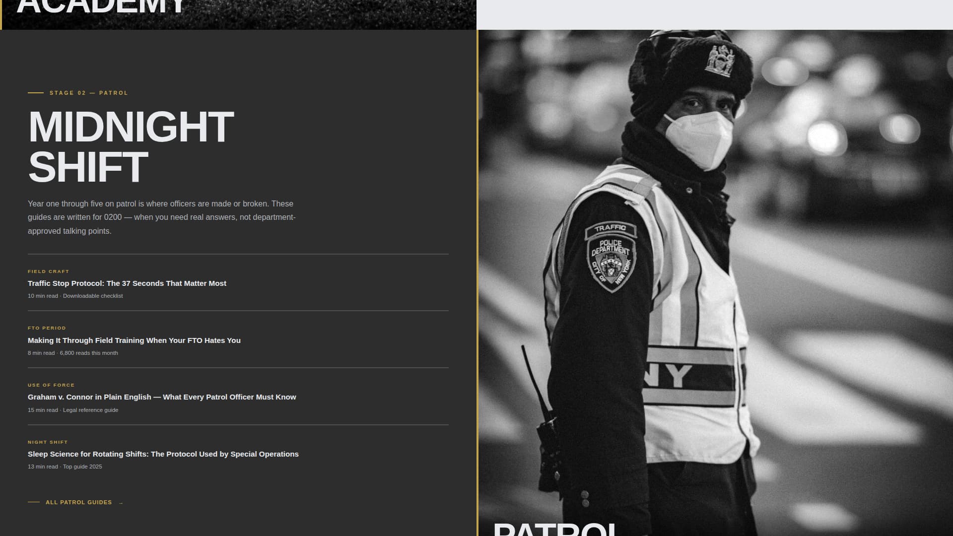 Police Officer Profile Specialist Careers Website Template