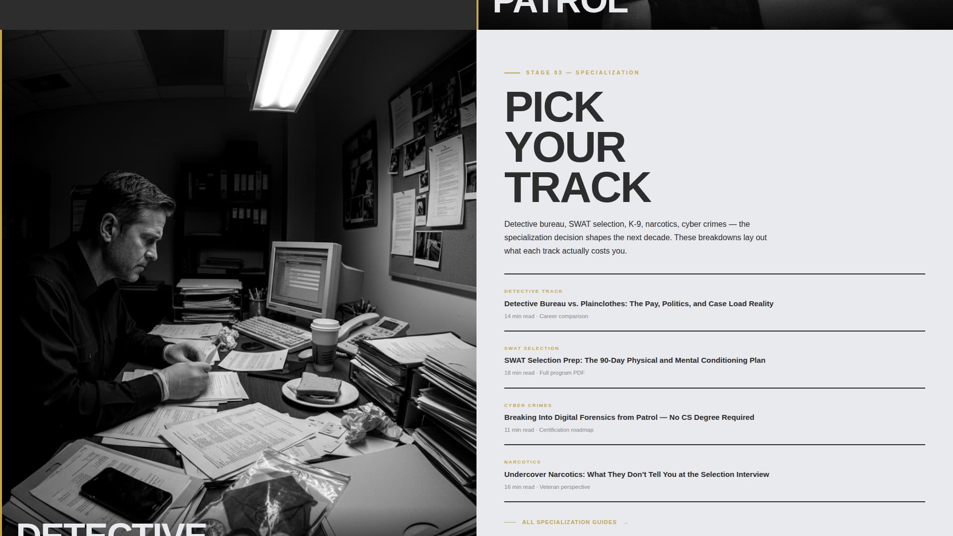 Police Officer Profile Specialist Careers Website Template