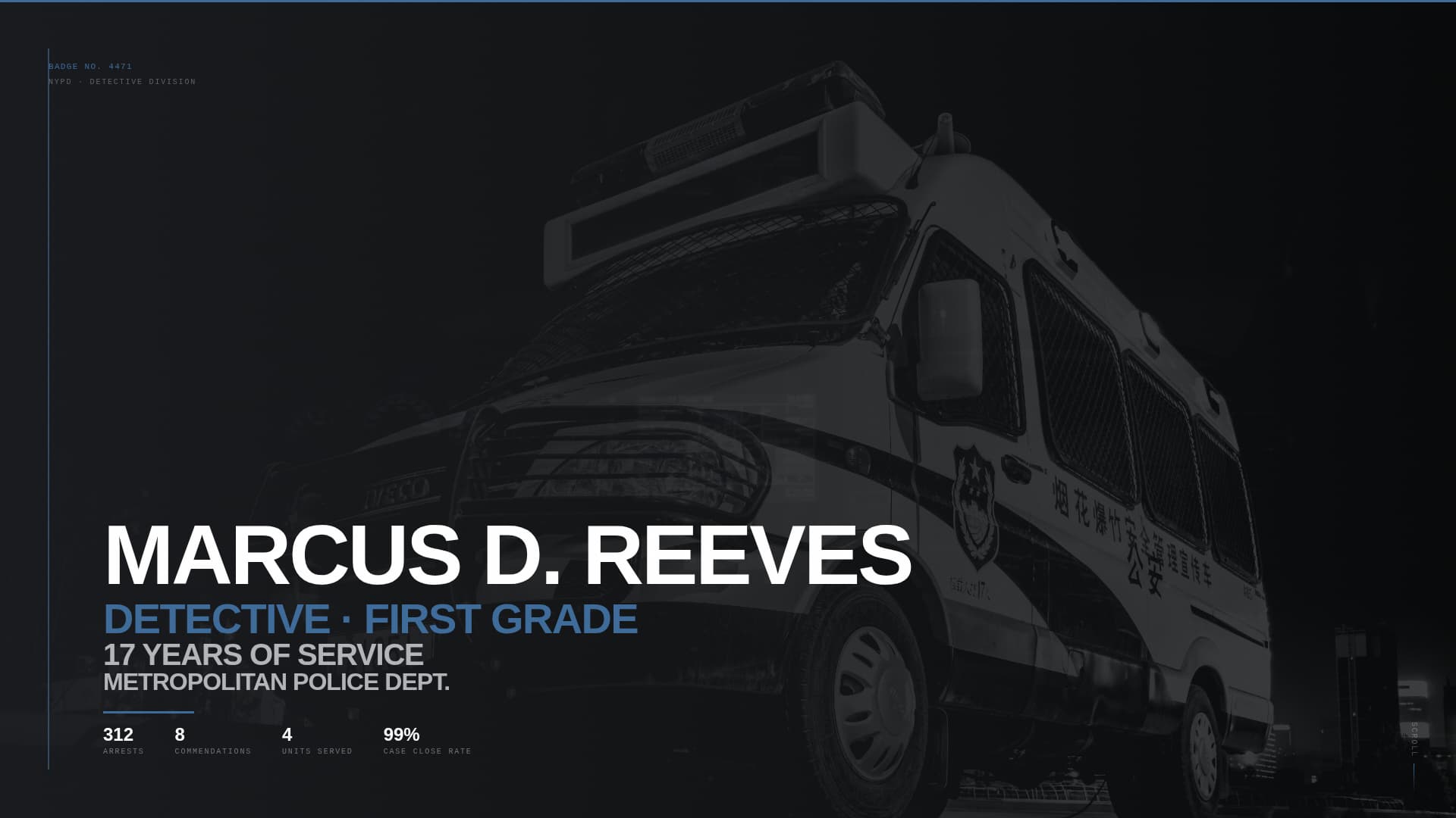Police Officer Profile Careers Website Template