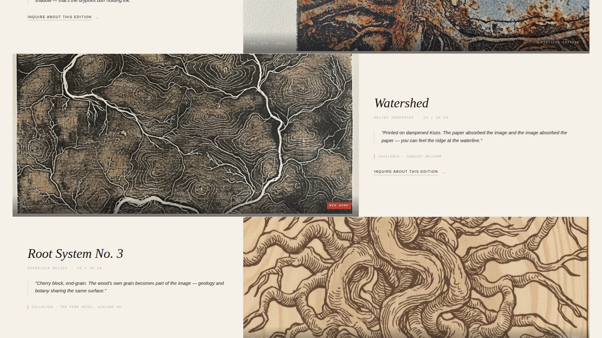 Printmaker Portfolio Specialist Professional Website Template