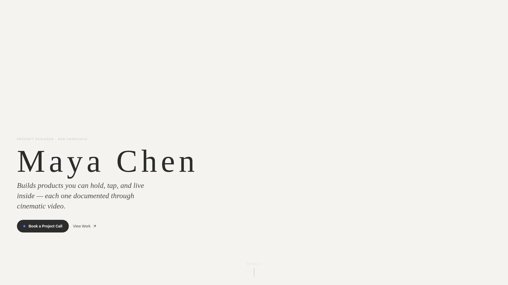 Product Designer Portfolio Booking Website Template
