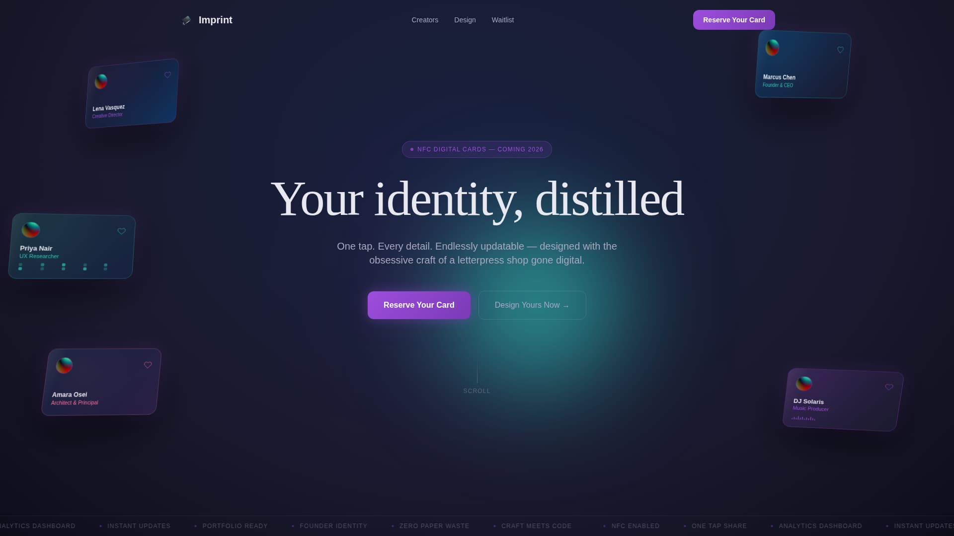Digital Business Card Specialist Pre-Launch Website Template