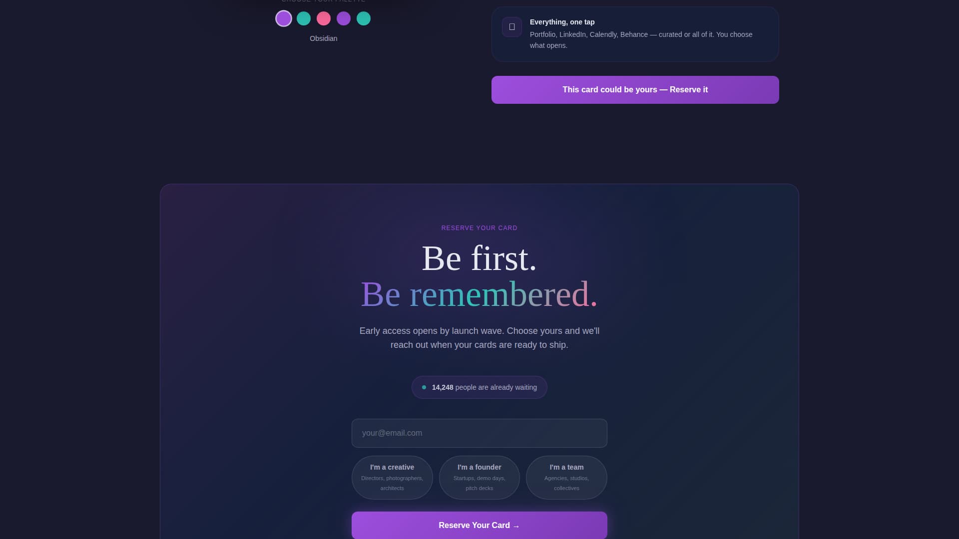 Digital Business Card Specialist Pre-Launch Website Template