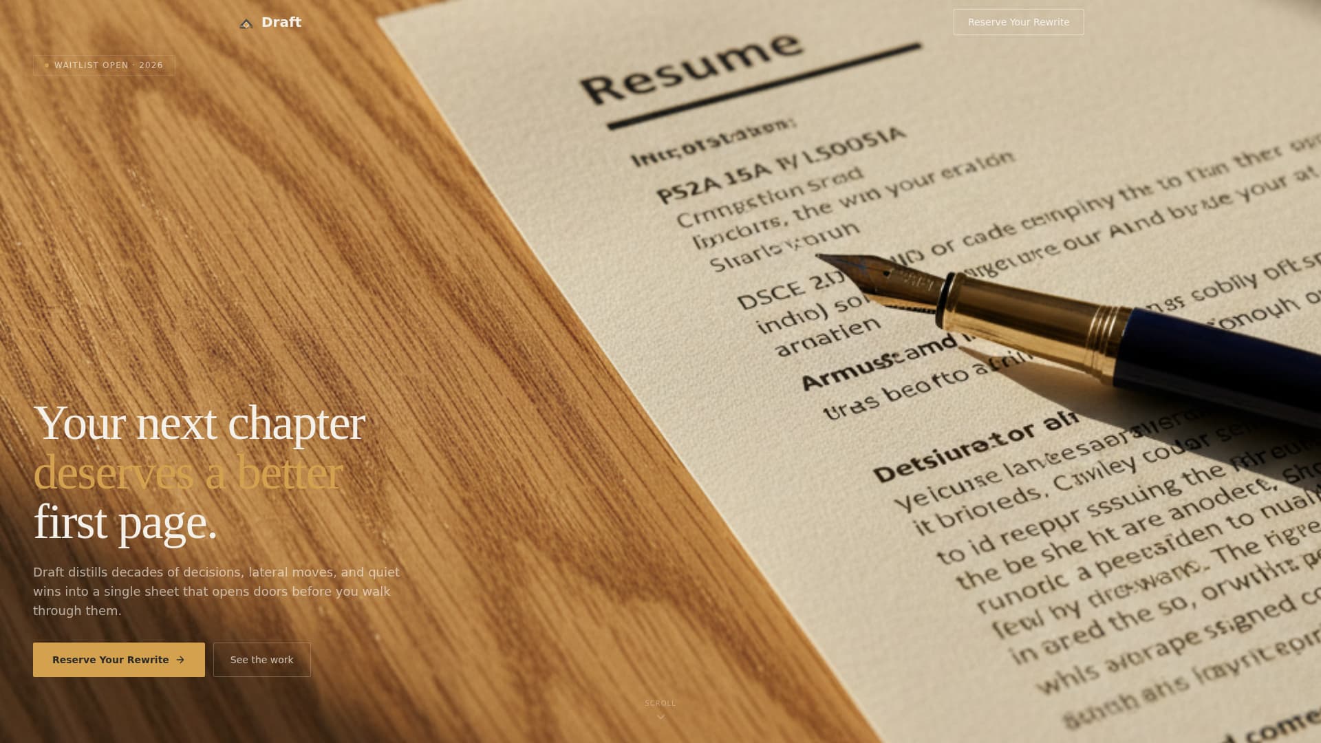 Draft - Compelling Resume Landing Page Template