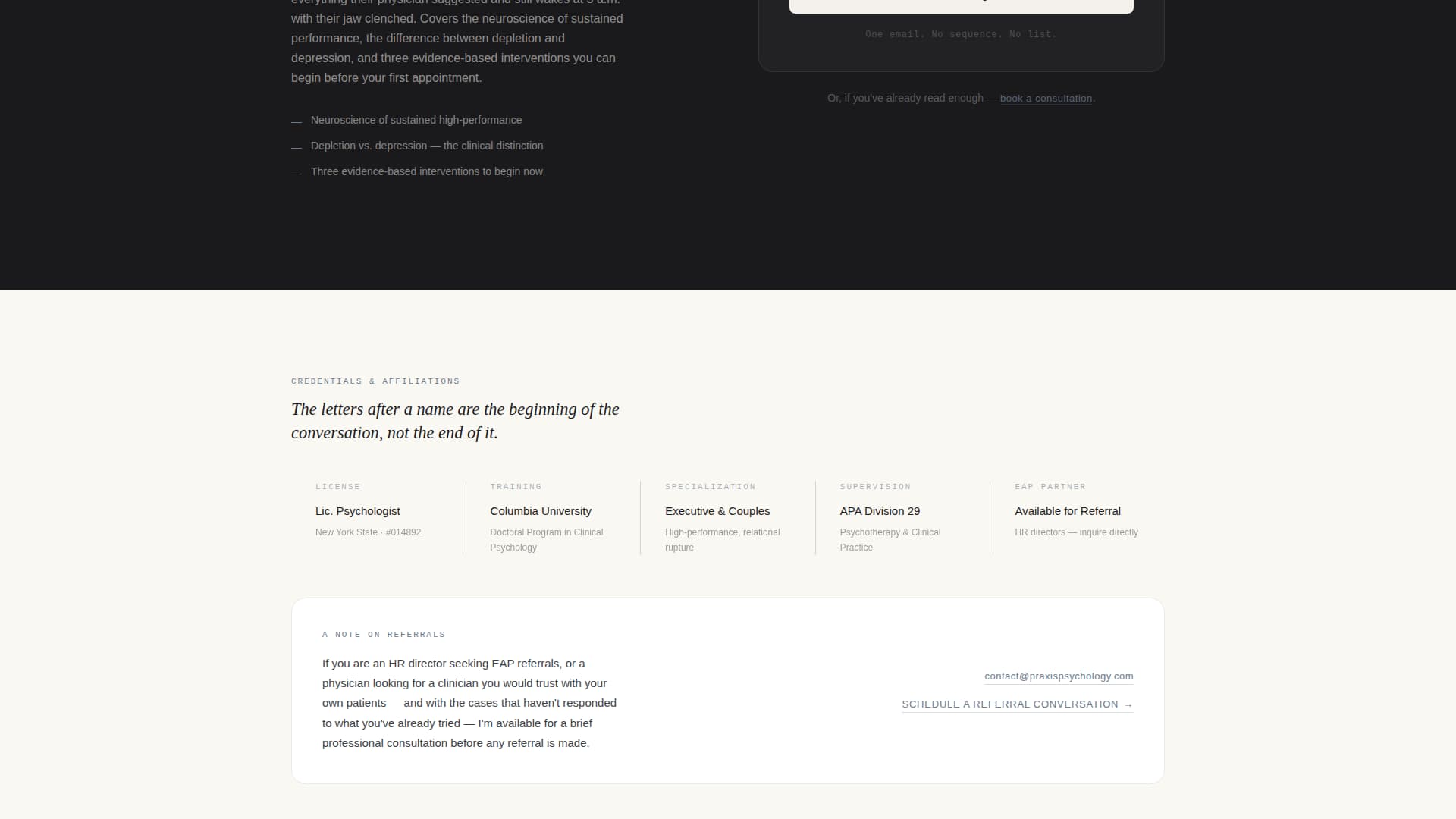 Psychologist Profile Portfolio Website Template