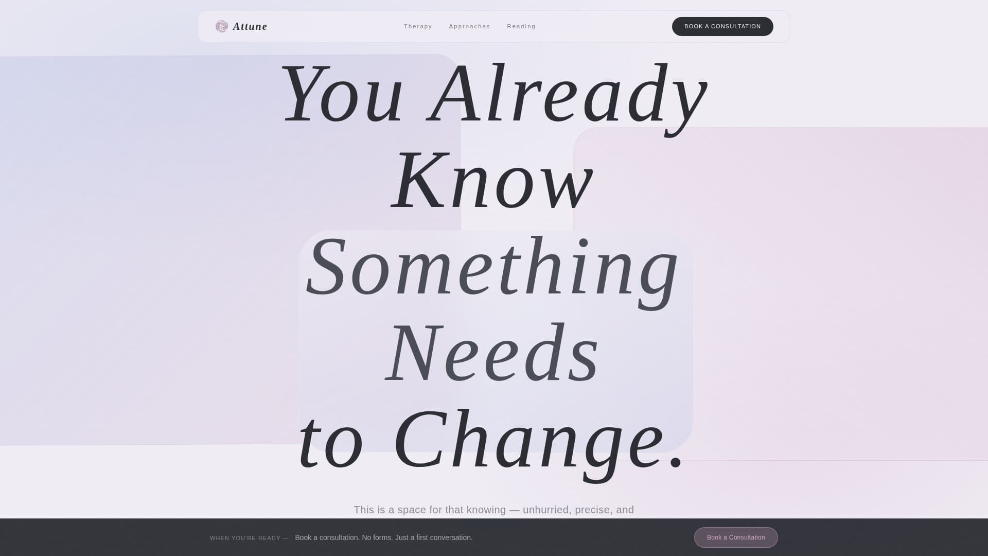 Attune - Serene Psychologist Landing Page Template