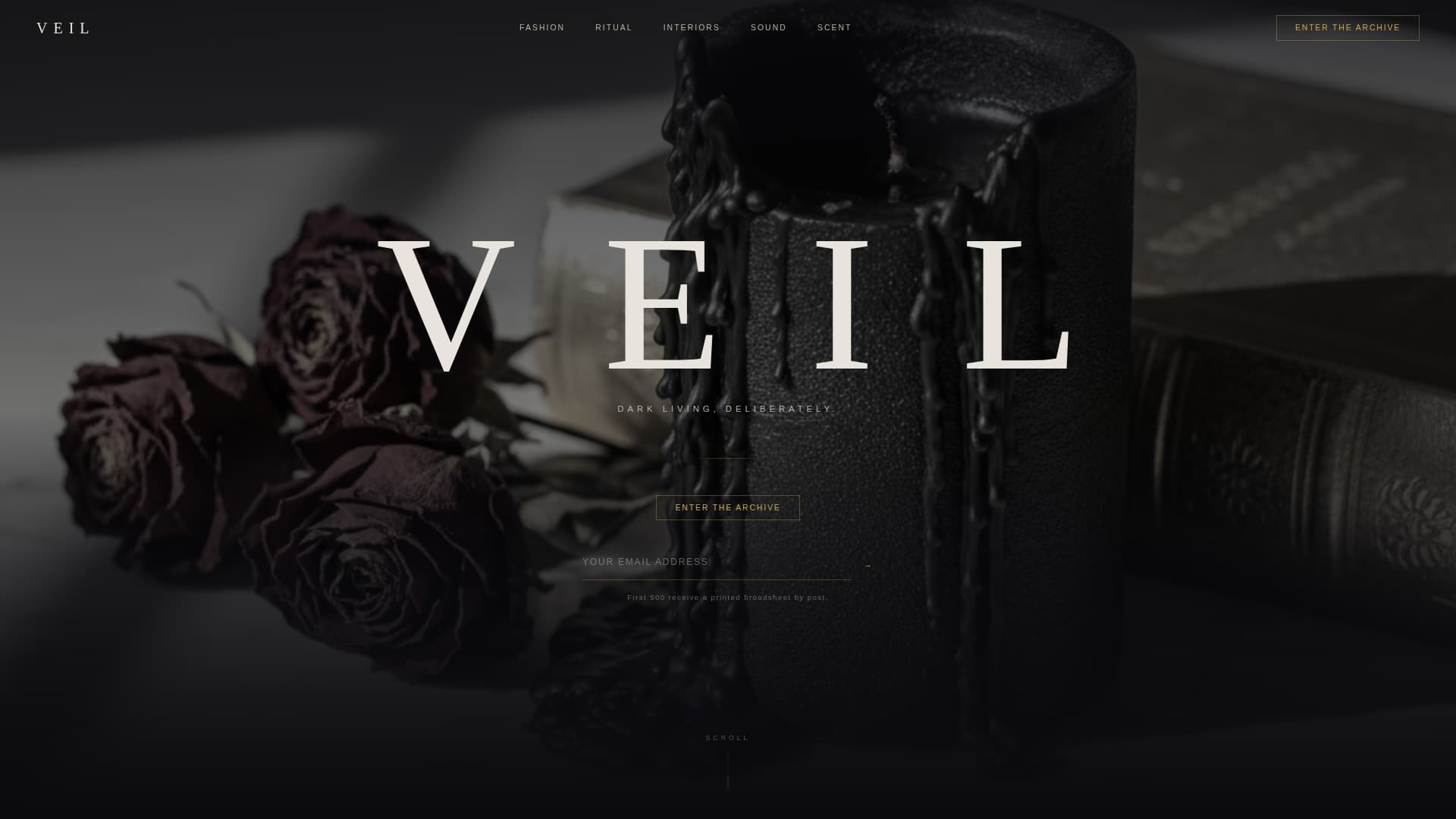 Veil - Luxe Gothic Landing Page Template