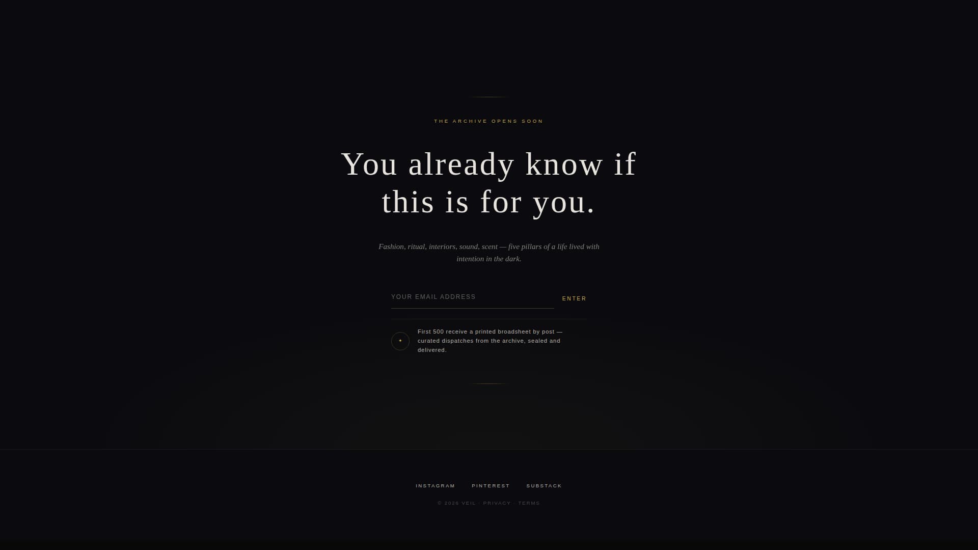 Veil - Luxe Gothic Landing Page Template