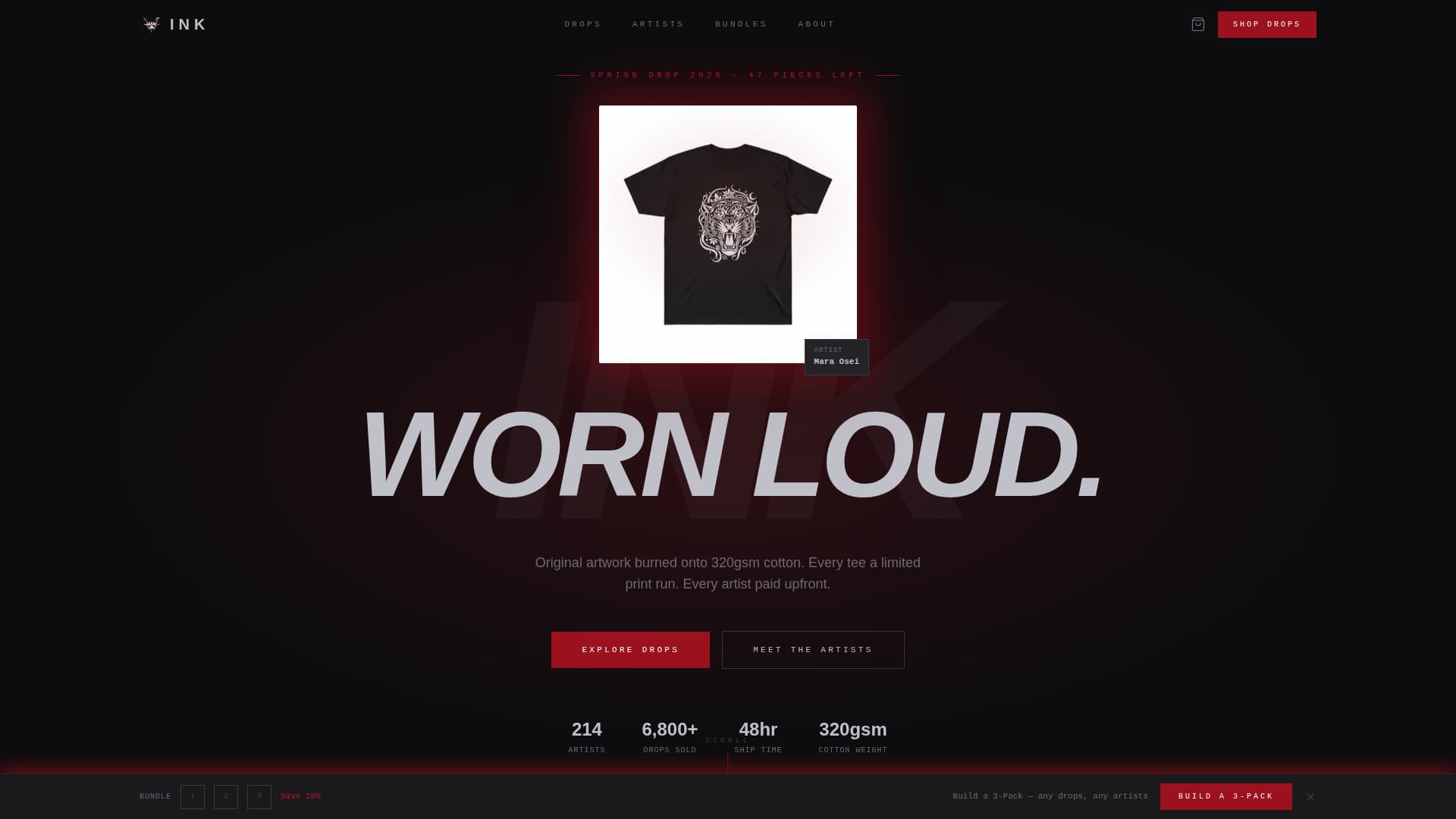 Ink - Bold Streetwear Landing Page Template
