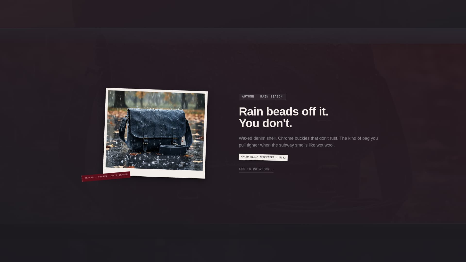 Thrash - Edgy Grungebag Landing Page Template