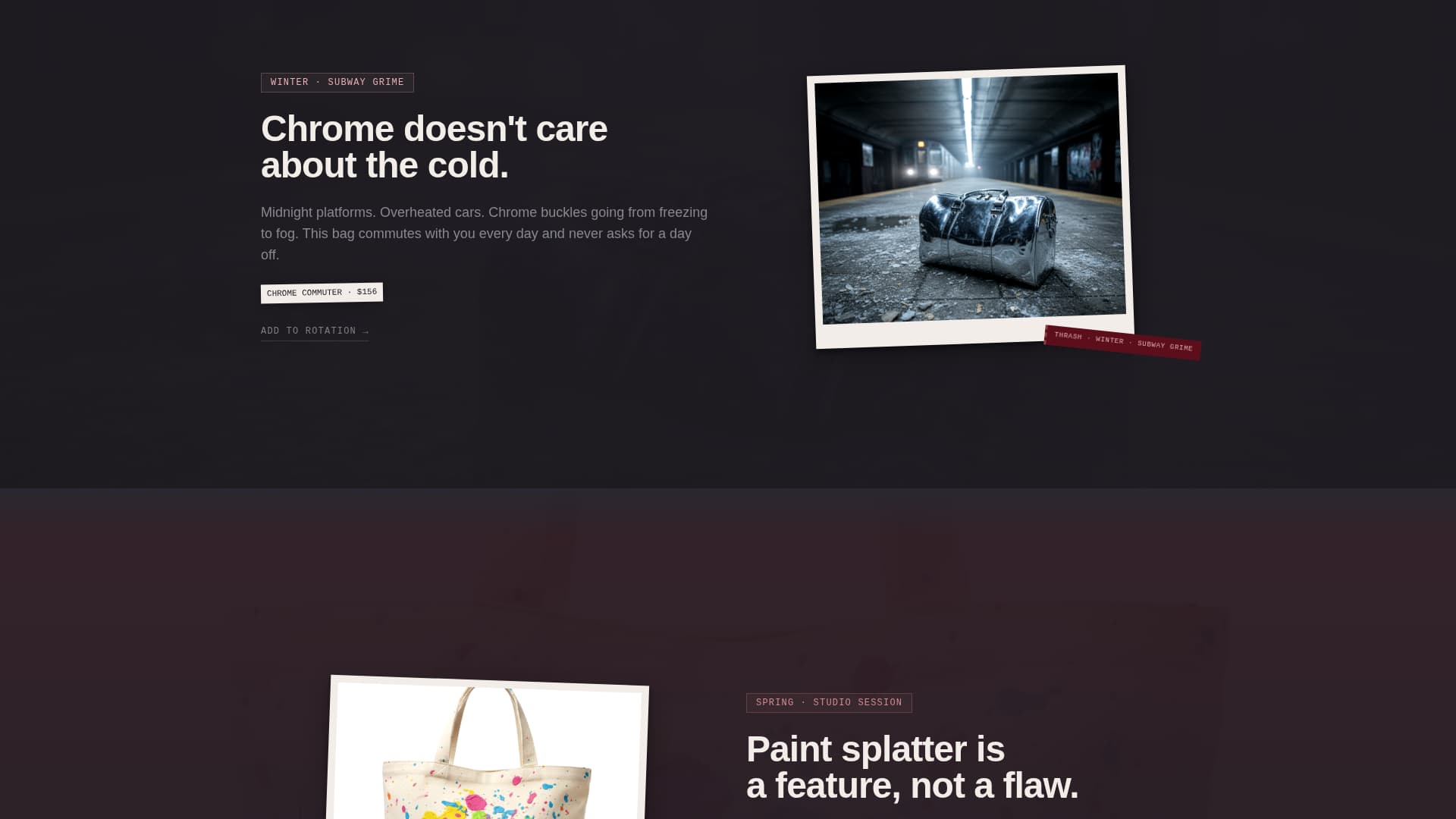 Thrash - Edgy Grungebag Landing Page Template