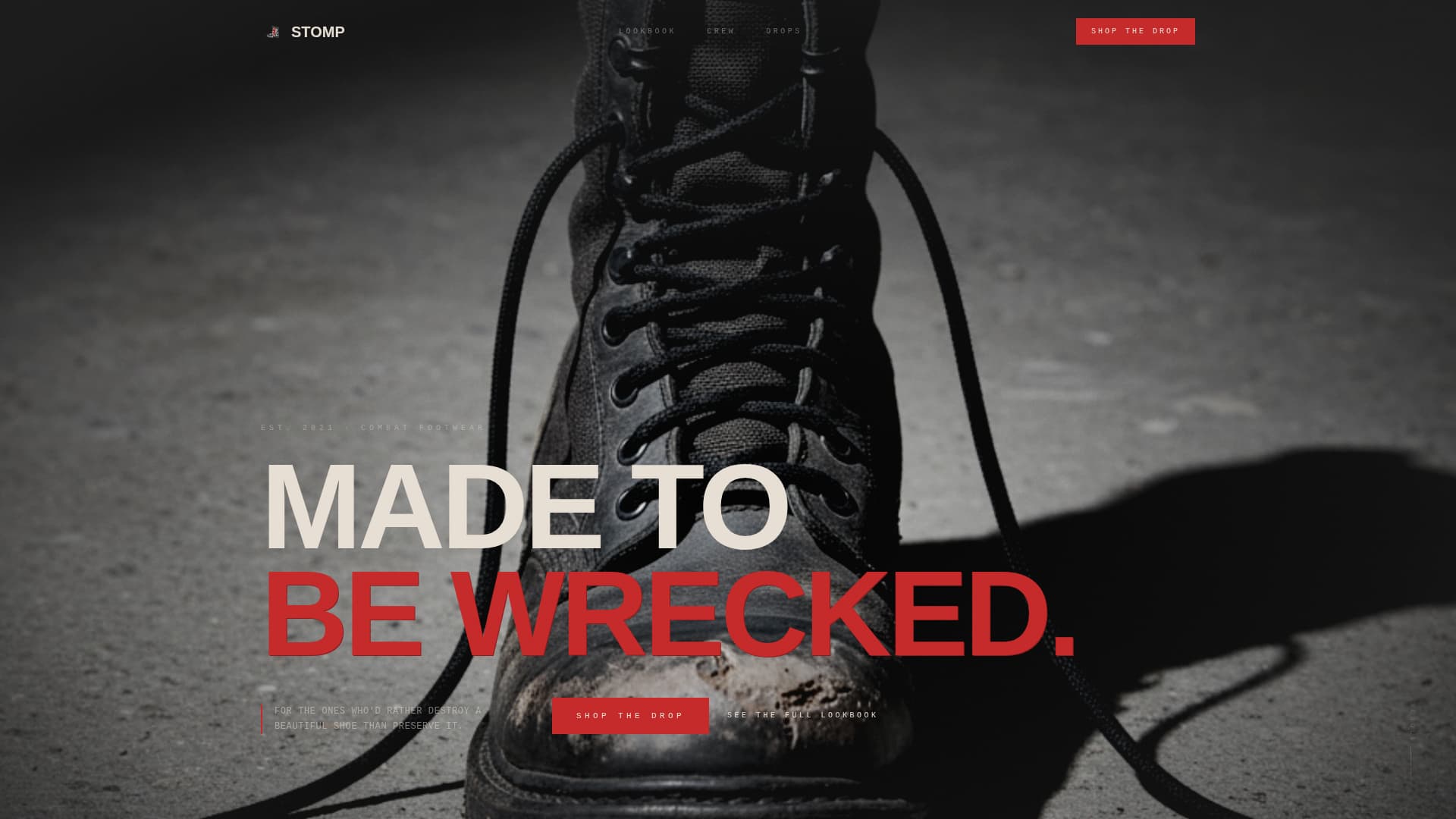 Stomp - Brutalist Grunge Landing Page Template