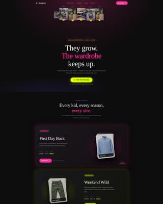 Outgrow - Radiant Kidsclothing Landing Page Template