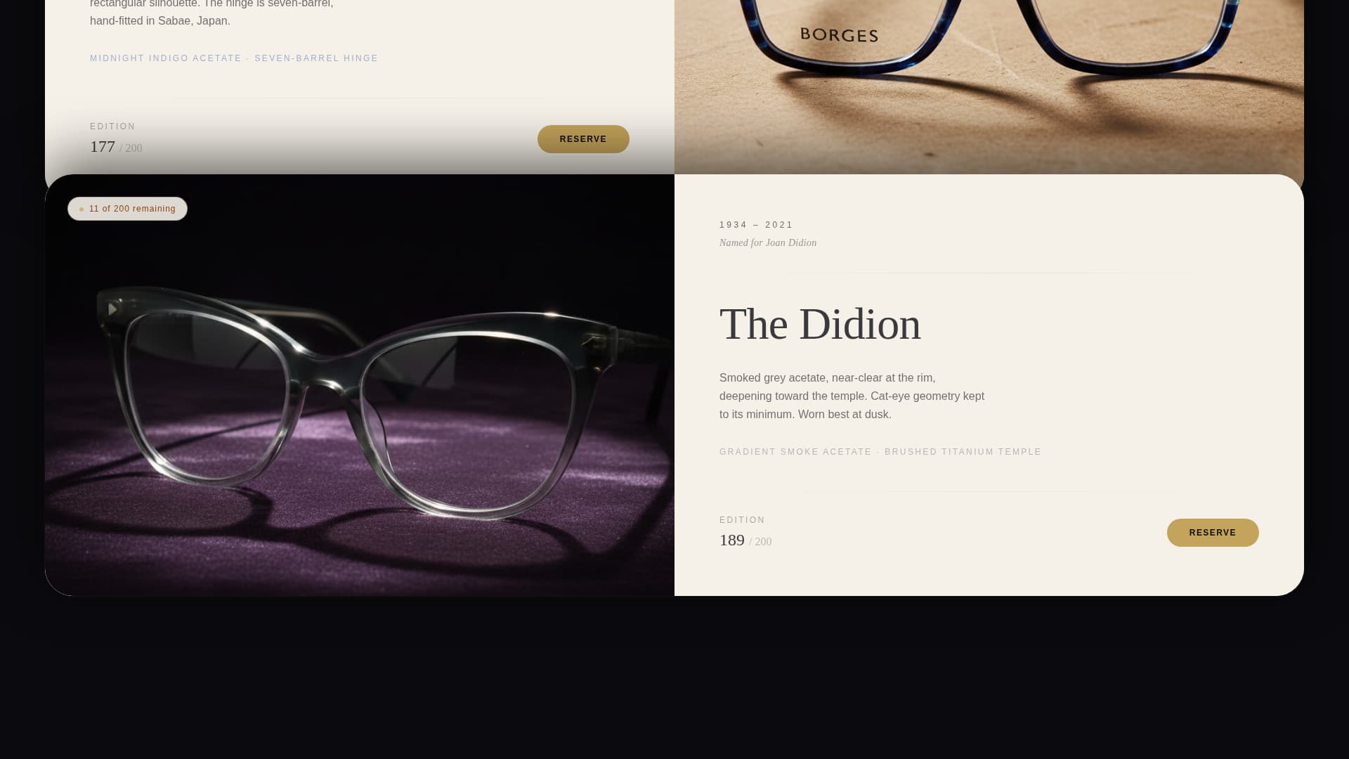 Aperu - Luxe Eyewear Landing Page Template