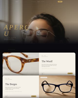 Aperu - Luxe Eyewear Landing Page Template