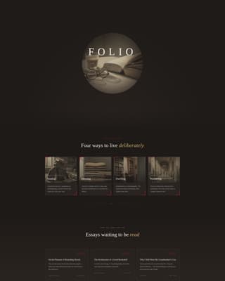 Folio - Cinematic Academia Landing Page Template