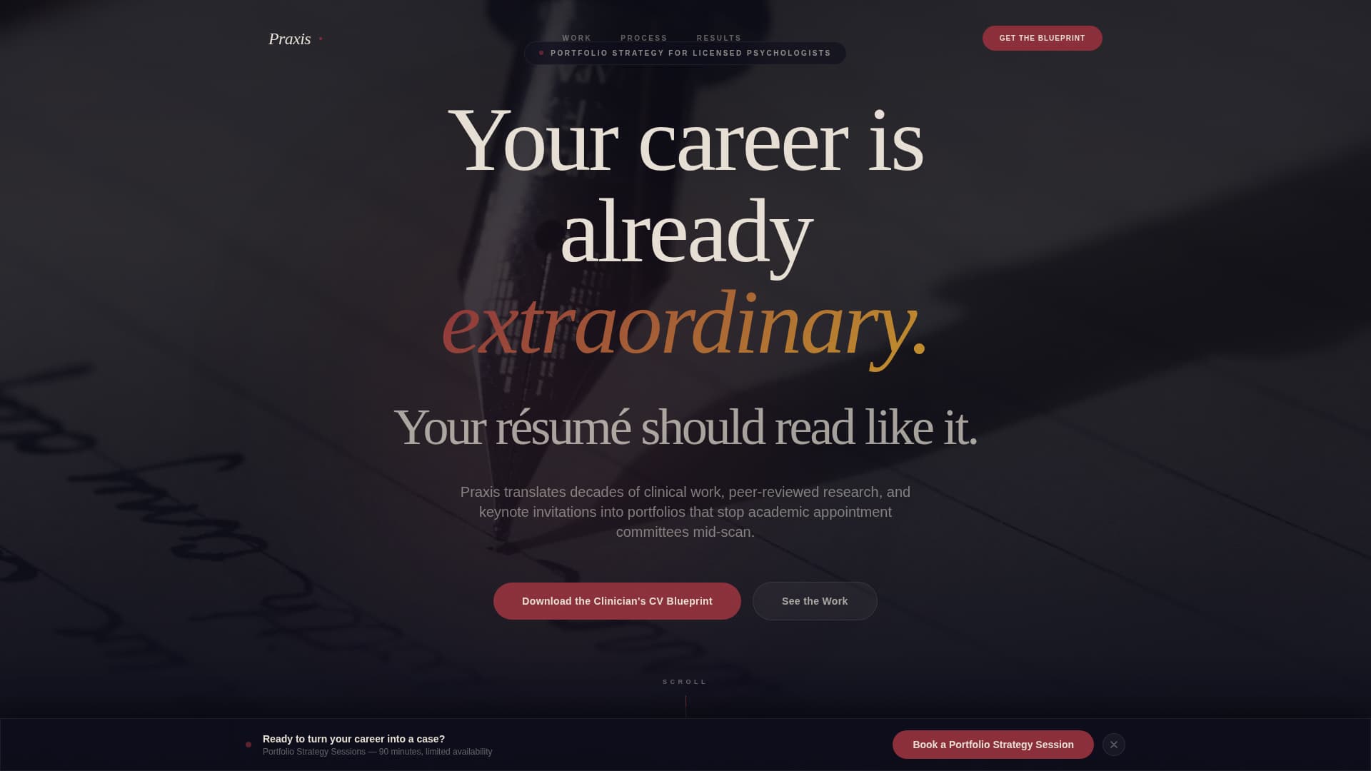 Praxis - Compelling Psychologist Landing Page Template