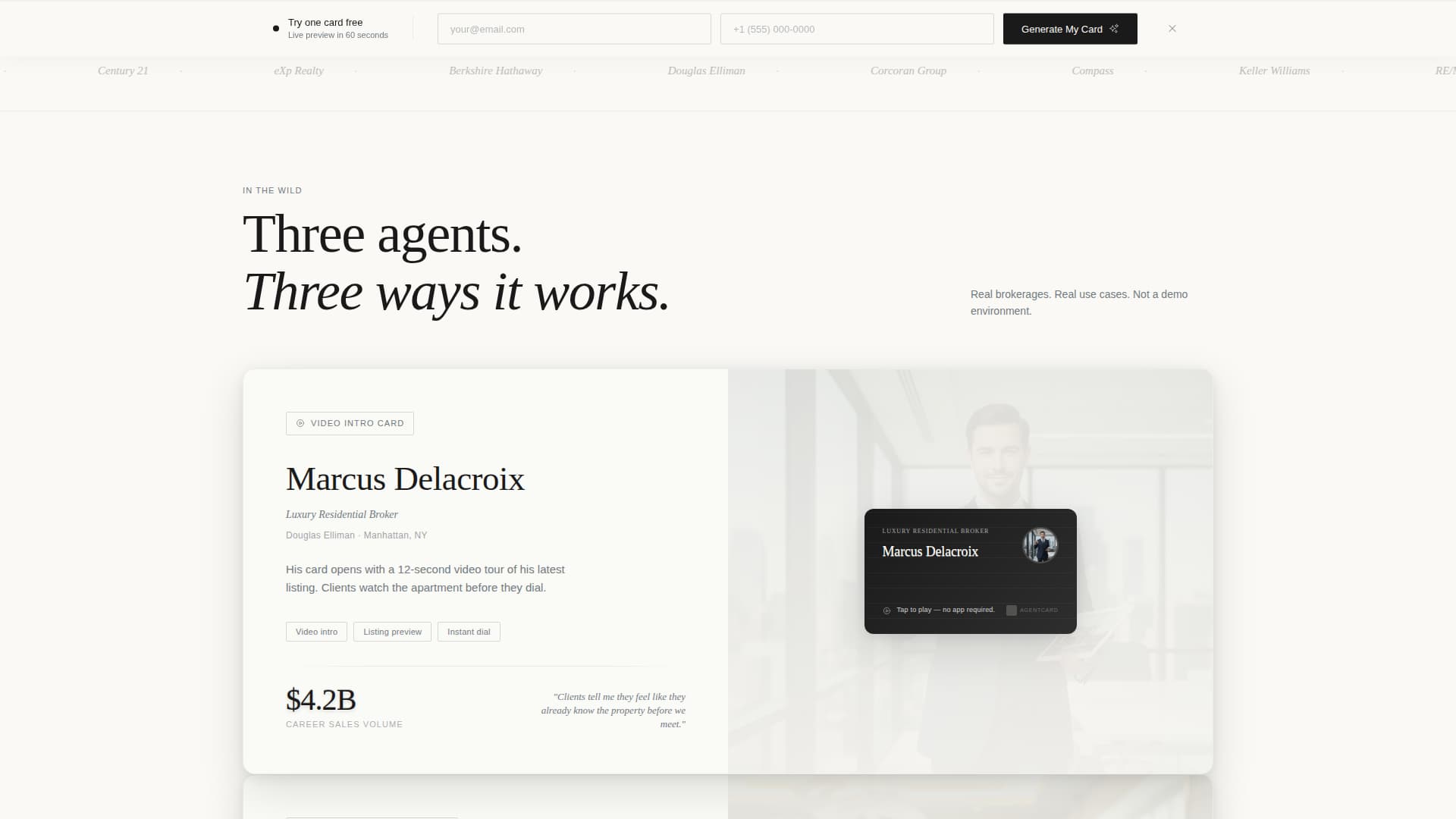 Agentcard - Polished Realestate Landing Page Template