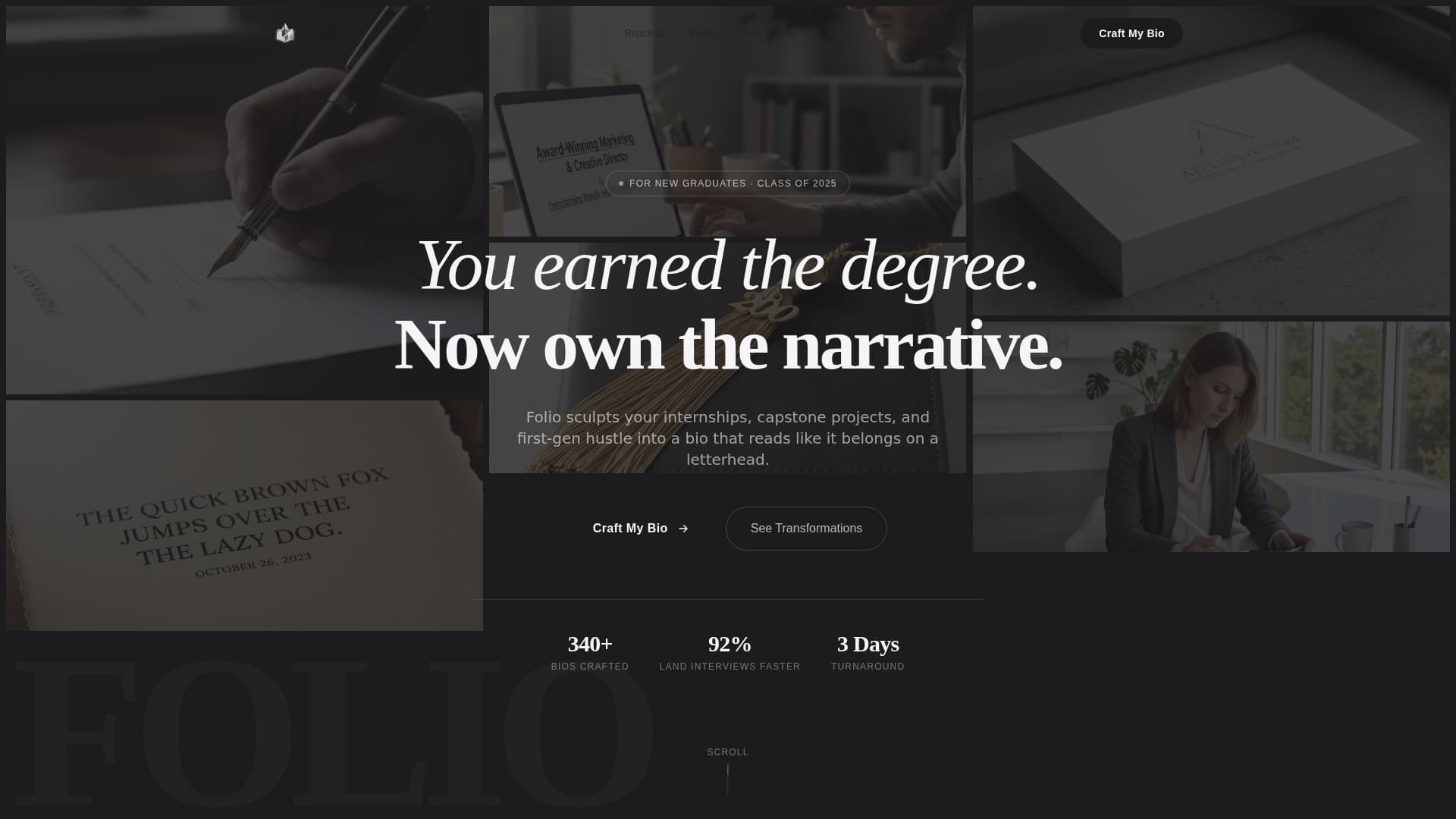Folio - Polished Graduate Landing Page Template