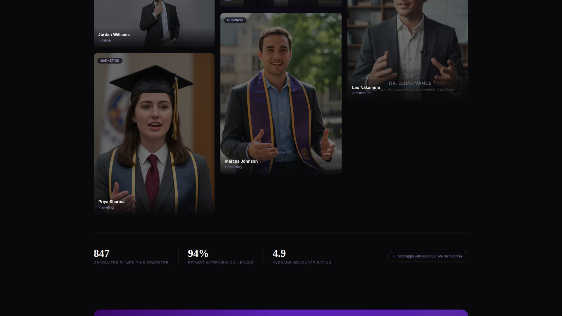 Audition - Cinematic Graduate Landing Page Template