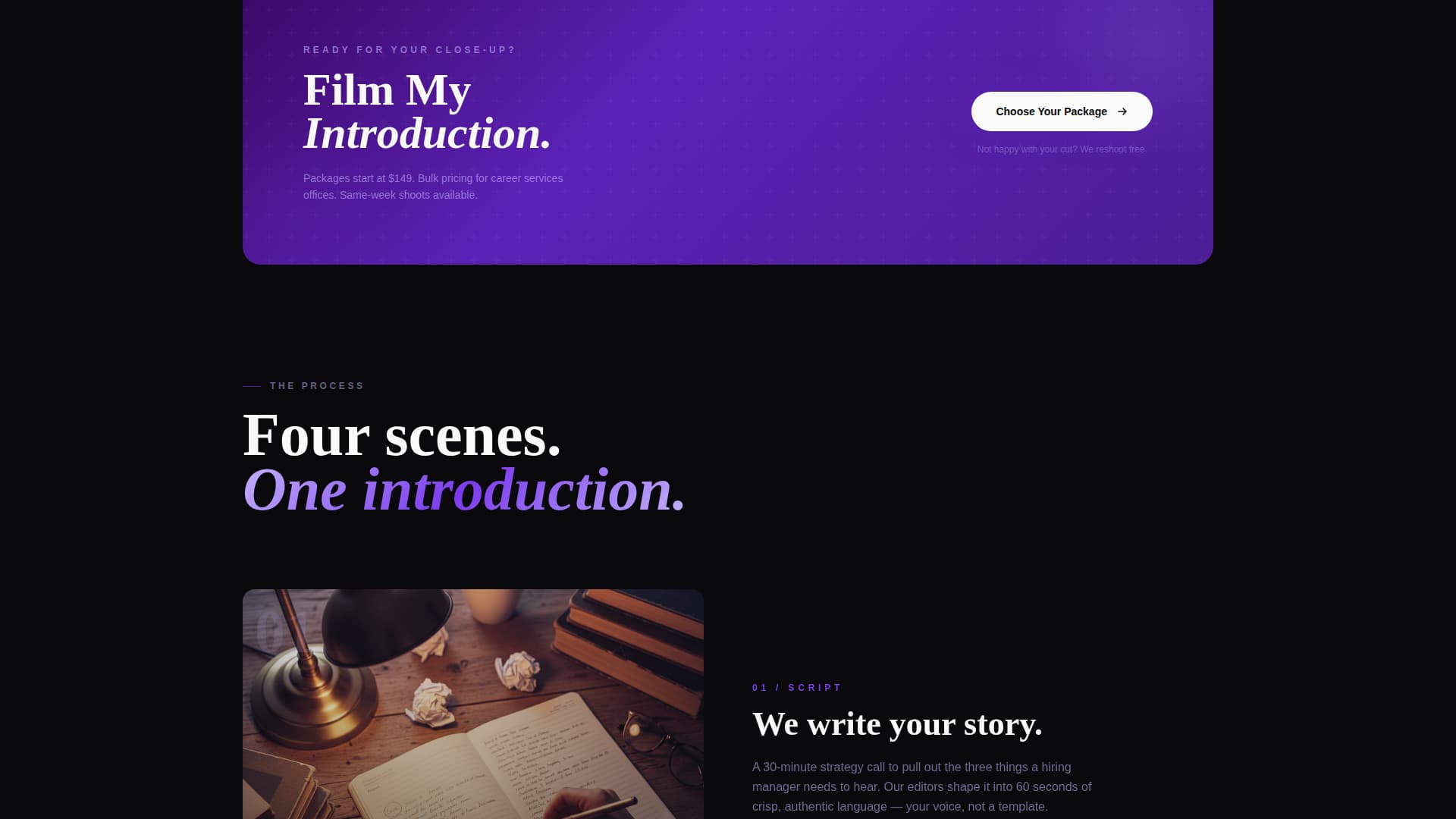 Audition - Cinematic Graduate Landing Page Template