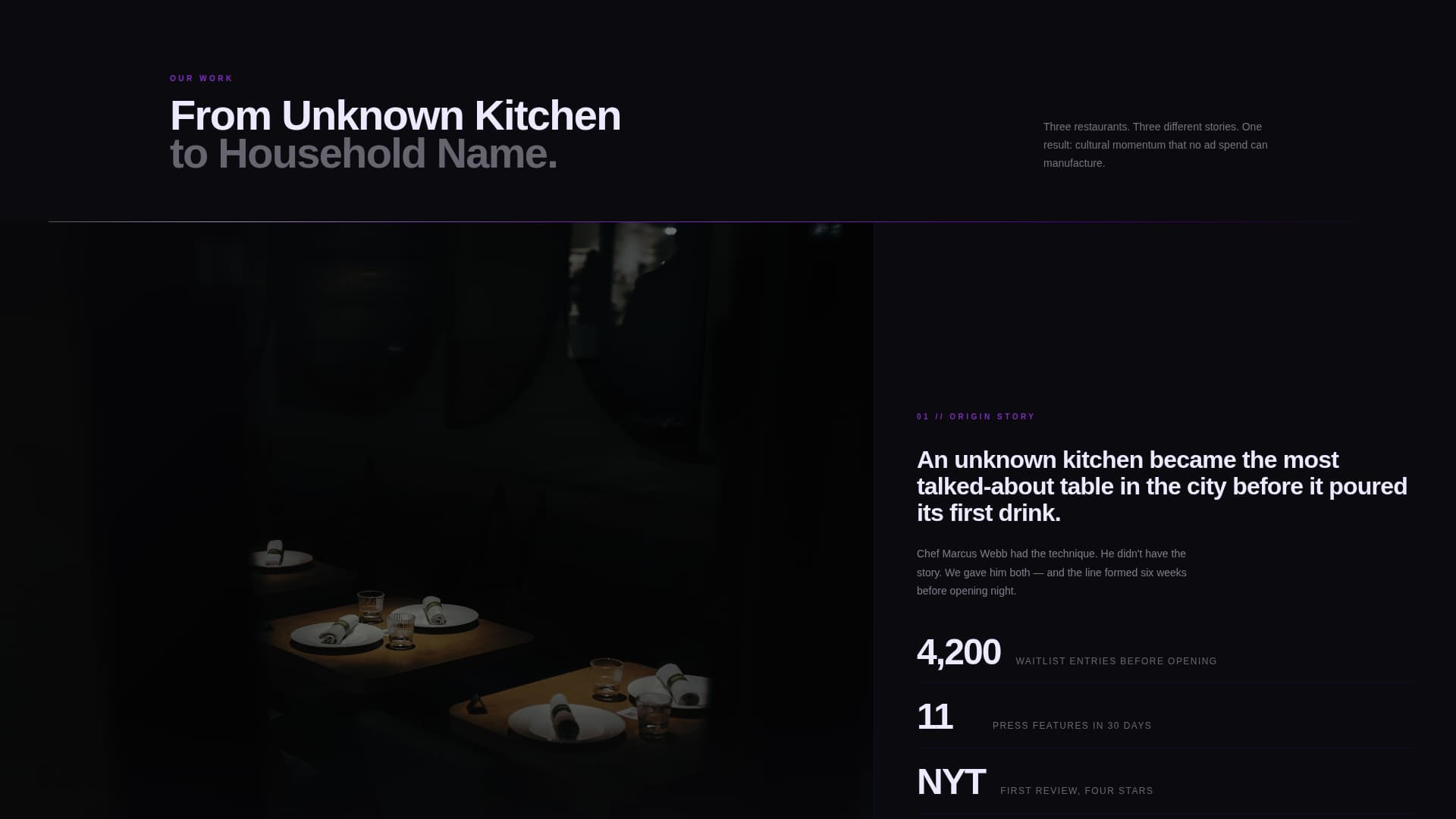 Reservations - Immersive Restaurant Landing Page Template